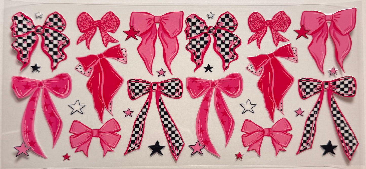 Pink checkered bows