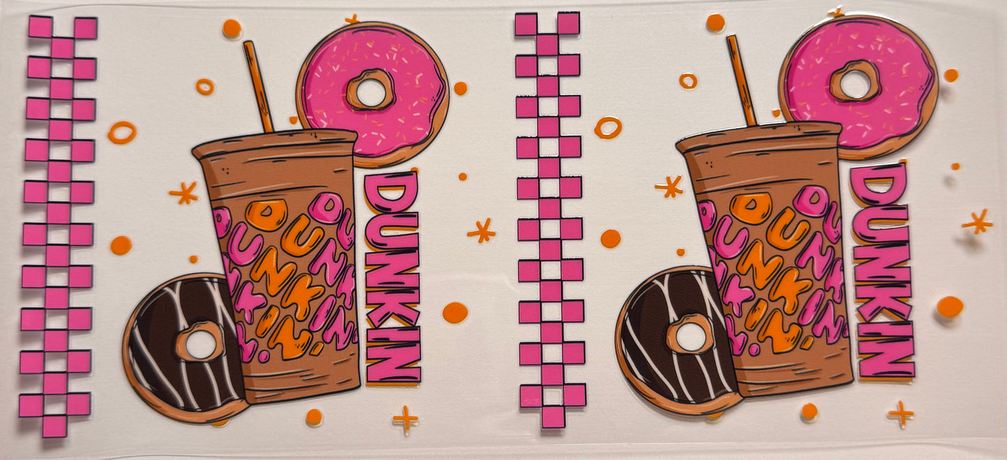 Pink checkered Dunkin