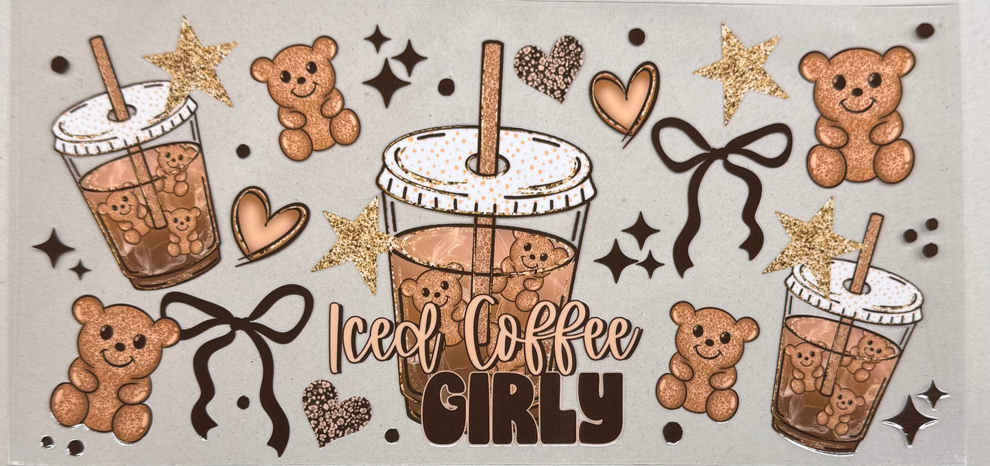 Cute bear coffee girl