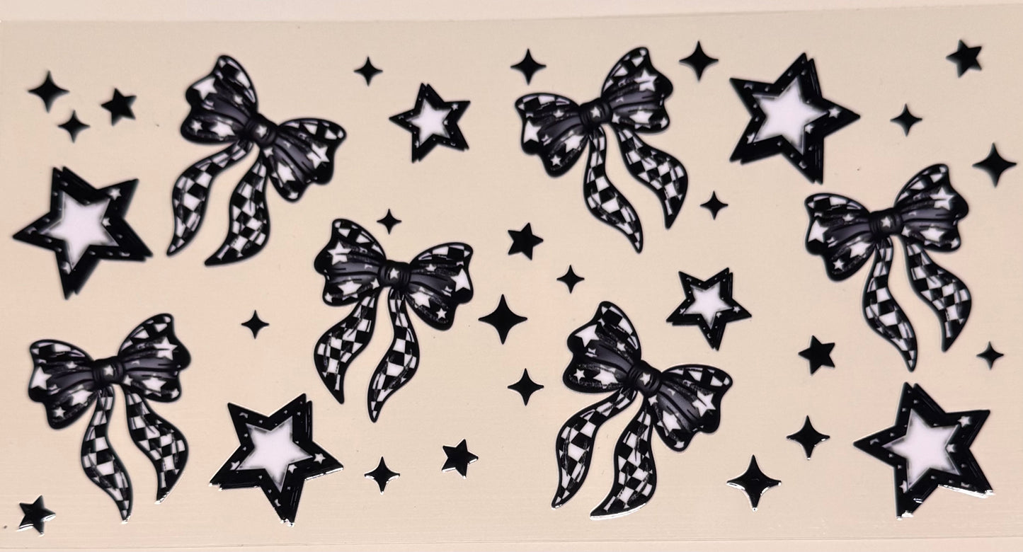 Black checkered bows
