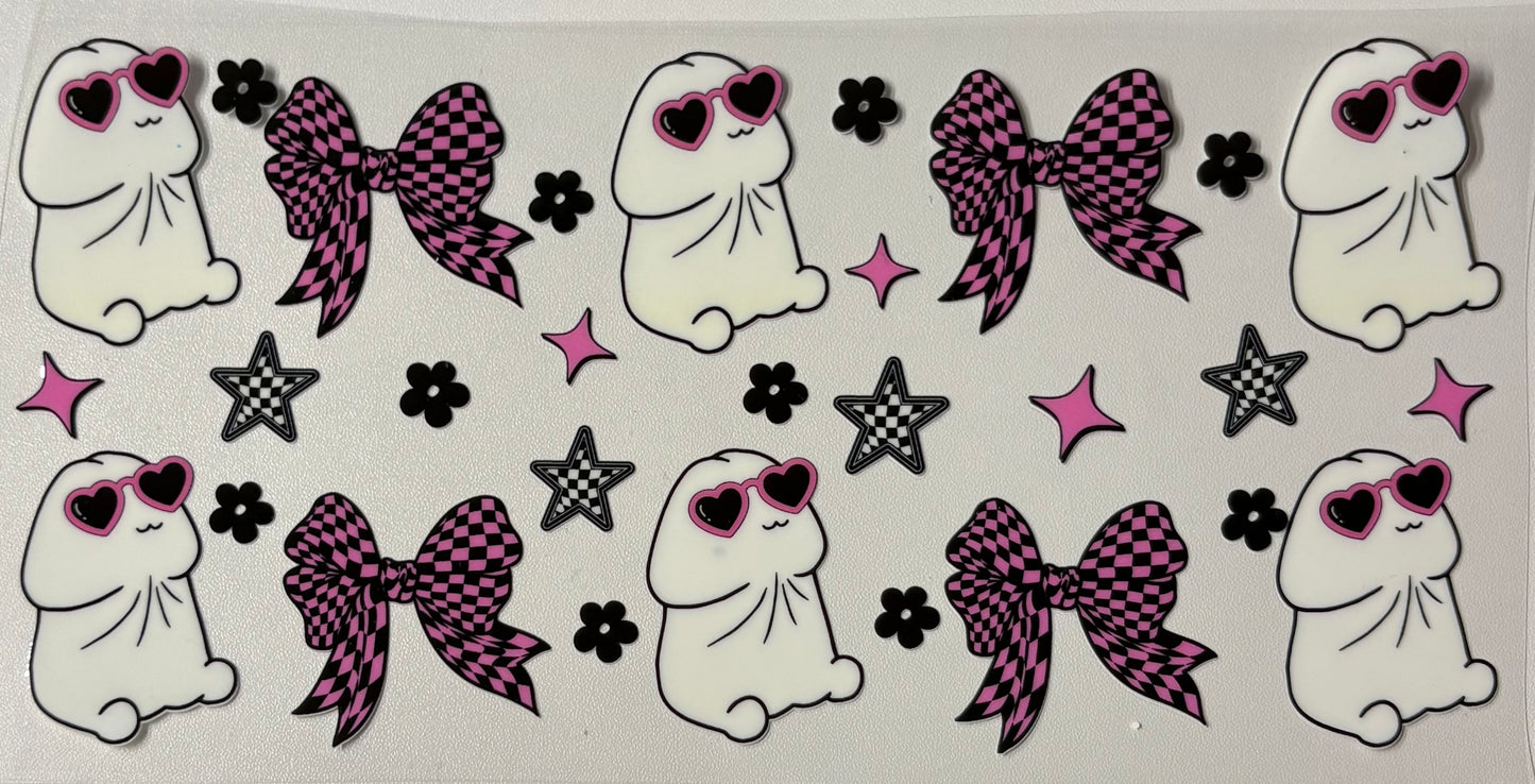 Pink checkered Richard bow