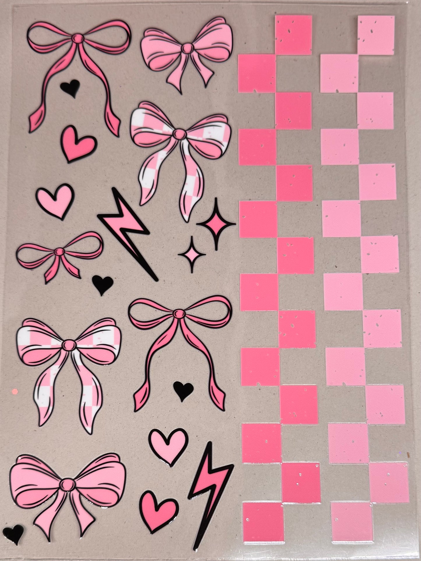 Pink bow element sheet