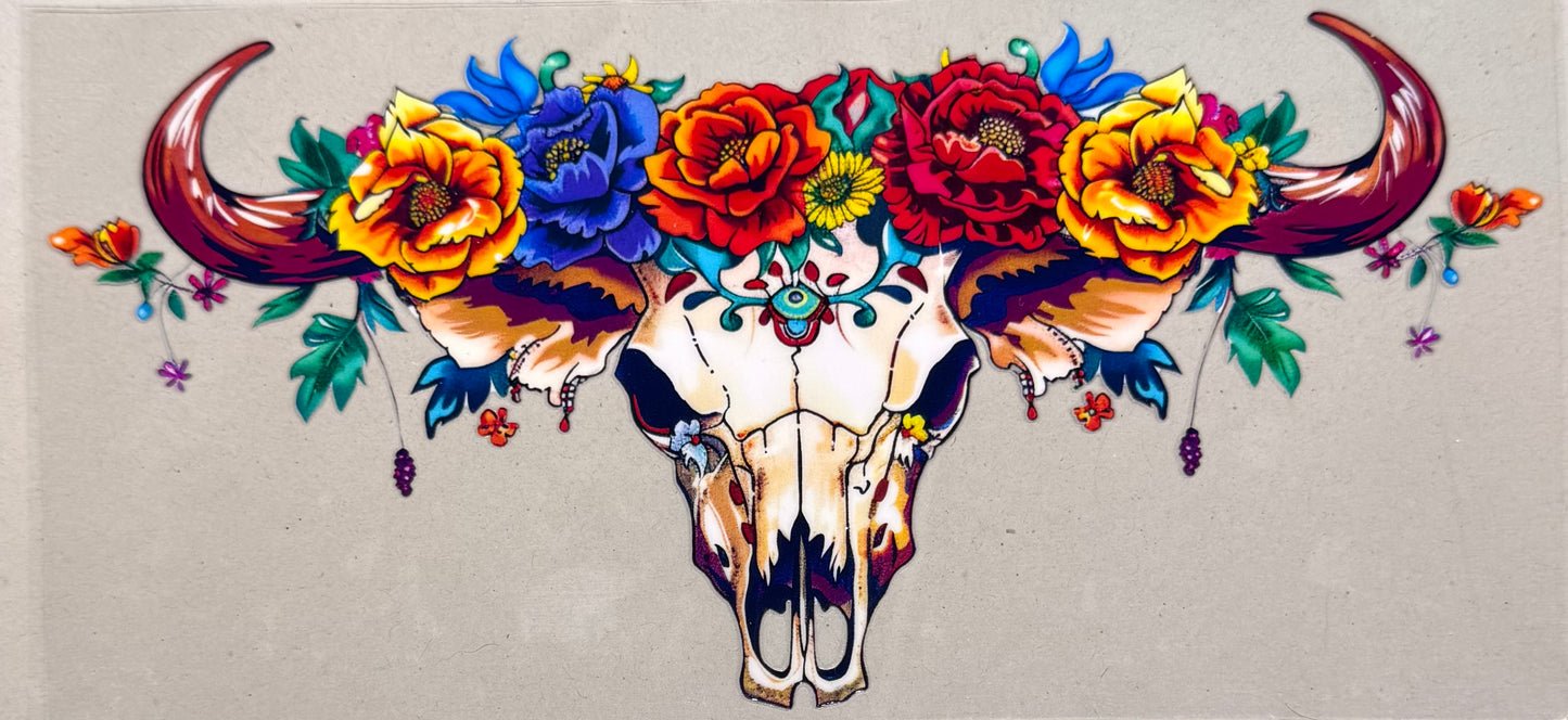 Floral skull bull