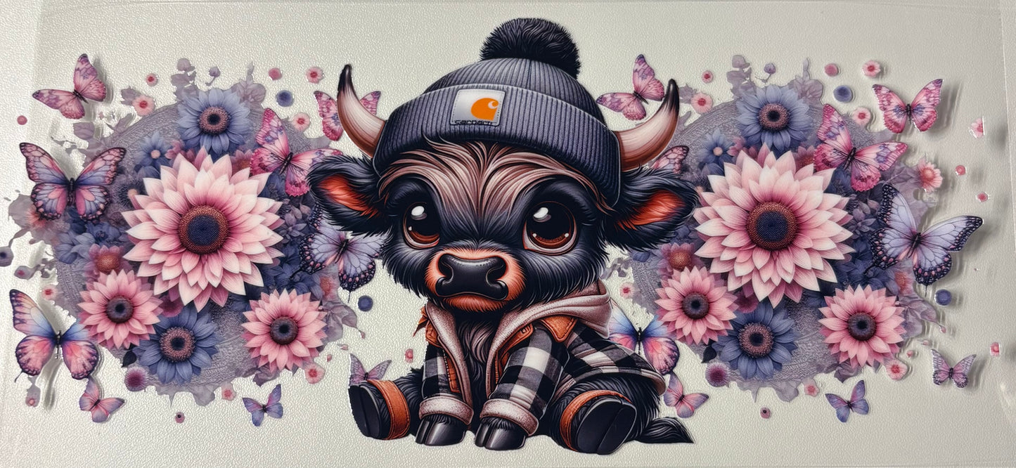 Pink pastel cow