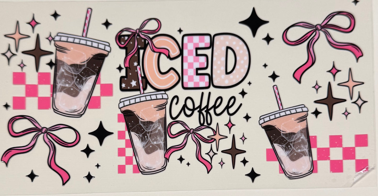 Pink iced coffee