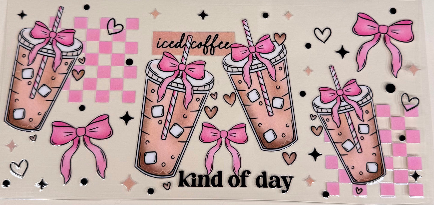 Pink iced coffee