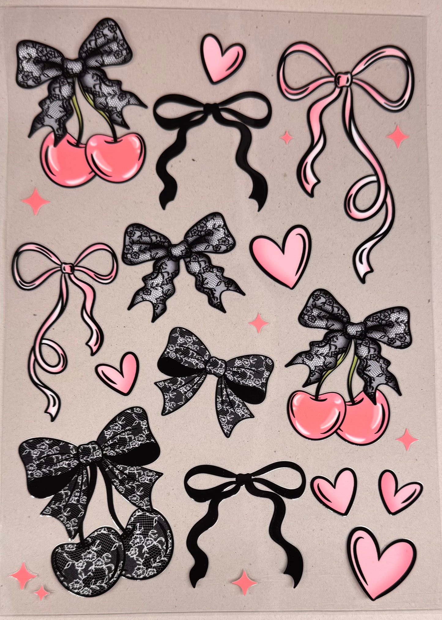 Lace bow element sheet