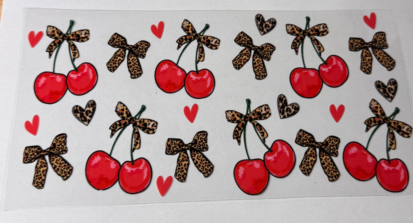 #10 cherry leopard bow