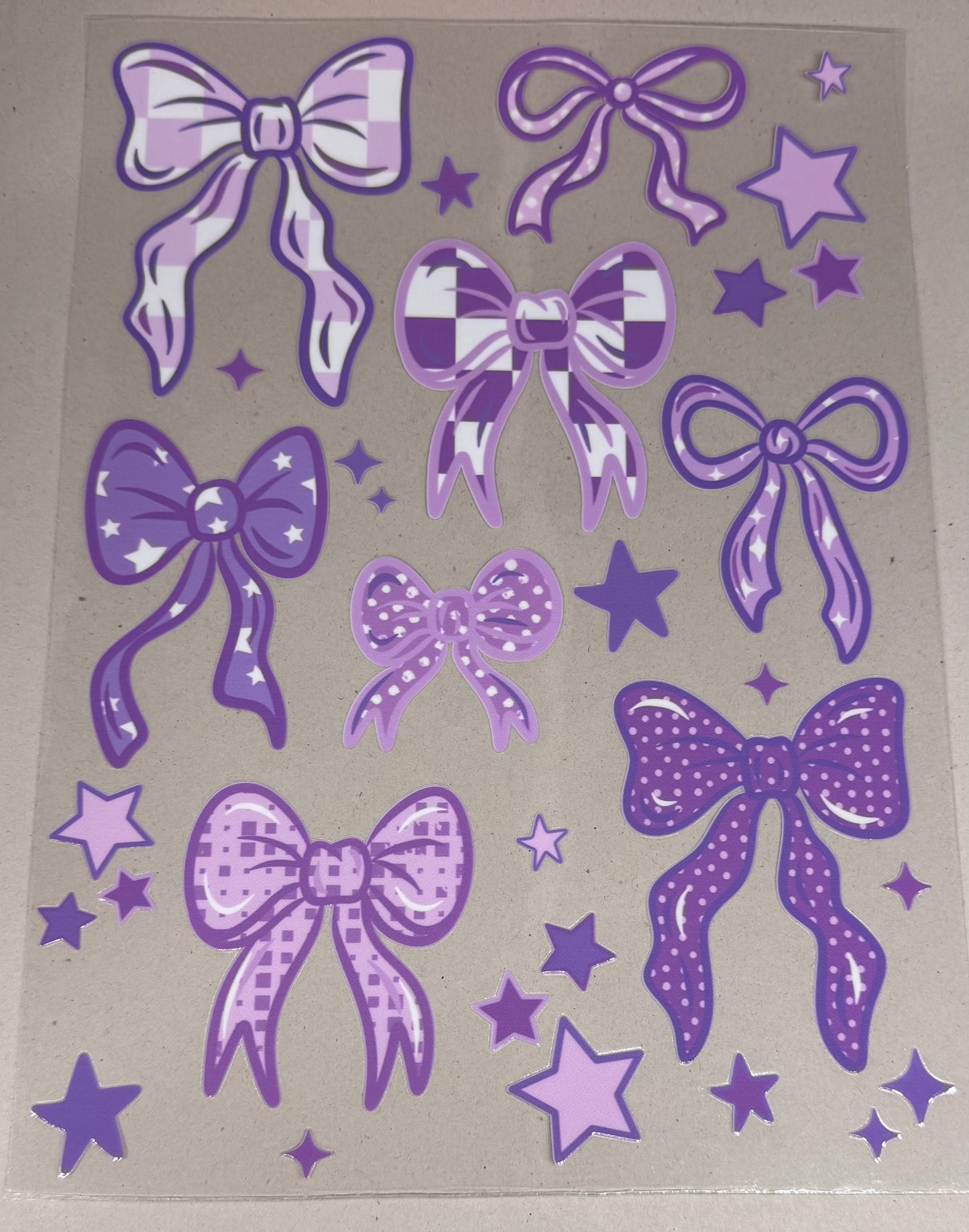 Purple bow element sheet