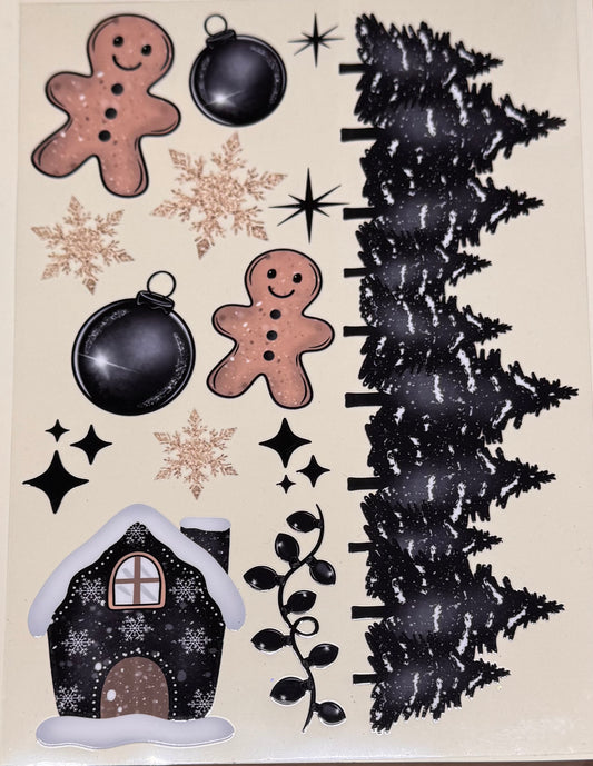 Black gingerbread element sheet