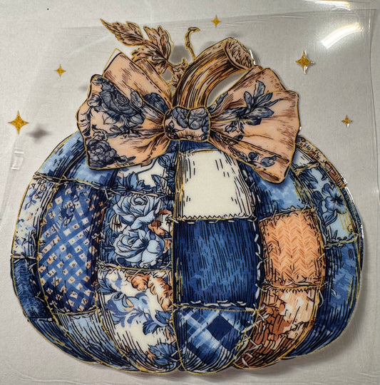 4in blue fall pumpkin