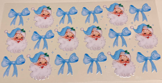 Blue Santa bows