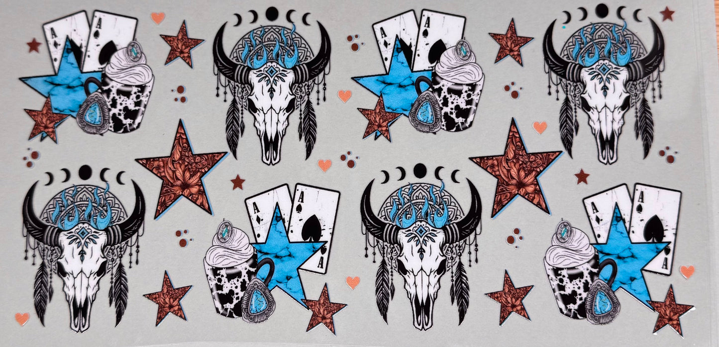 Western card skull