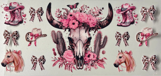 Pink bull skull