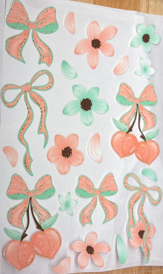 Peach bow element sheet