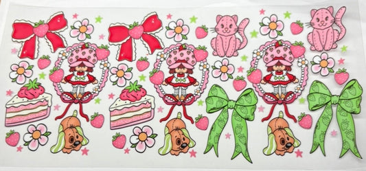 Strawberry bows cake