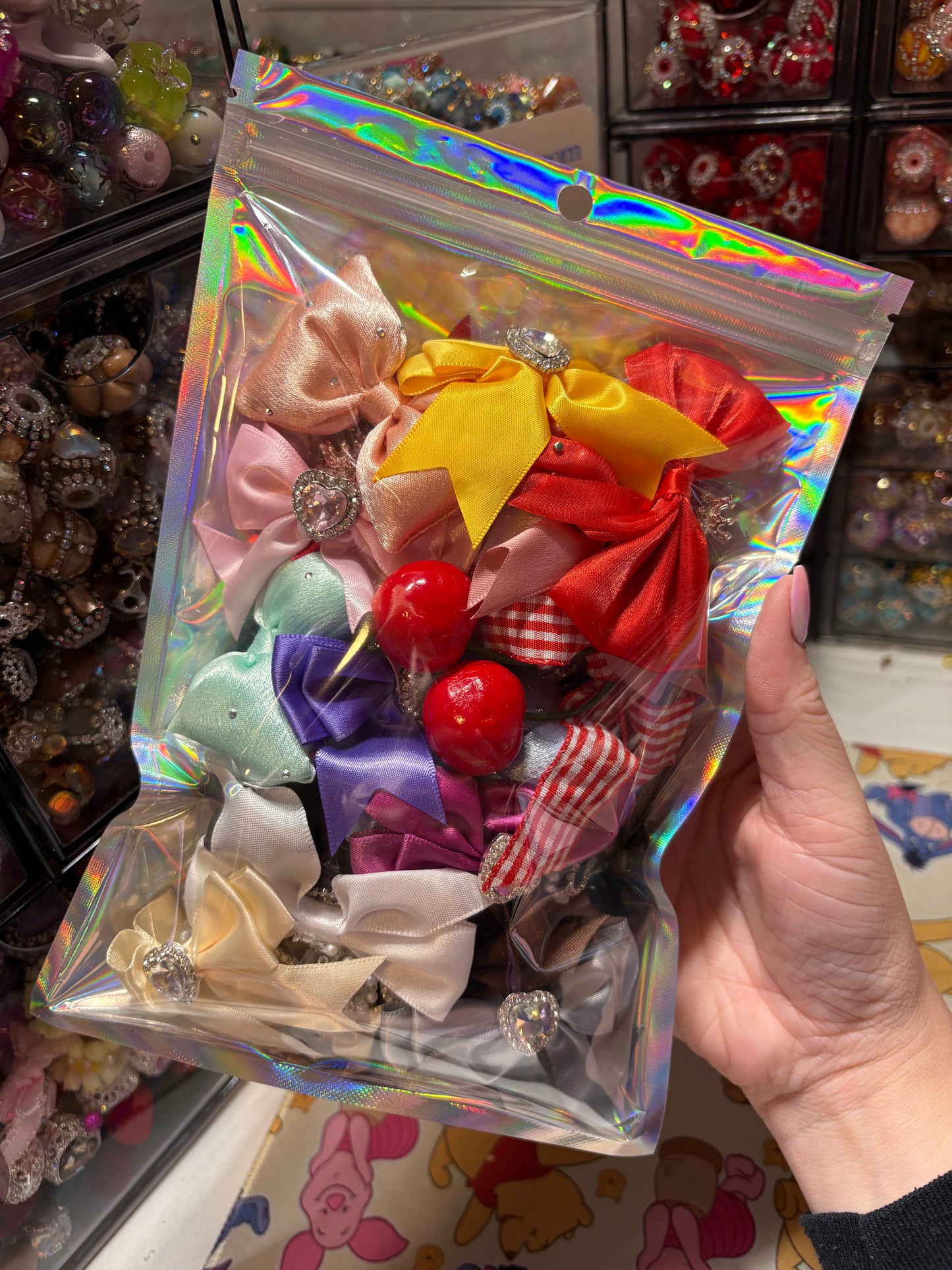 Large bow bead bag