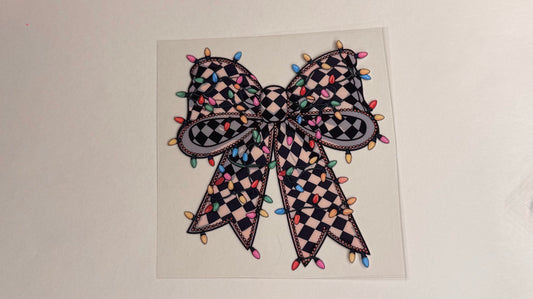 4in Checkered Xmas light bow