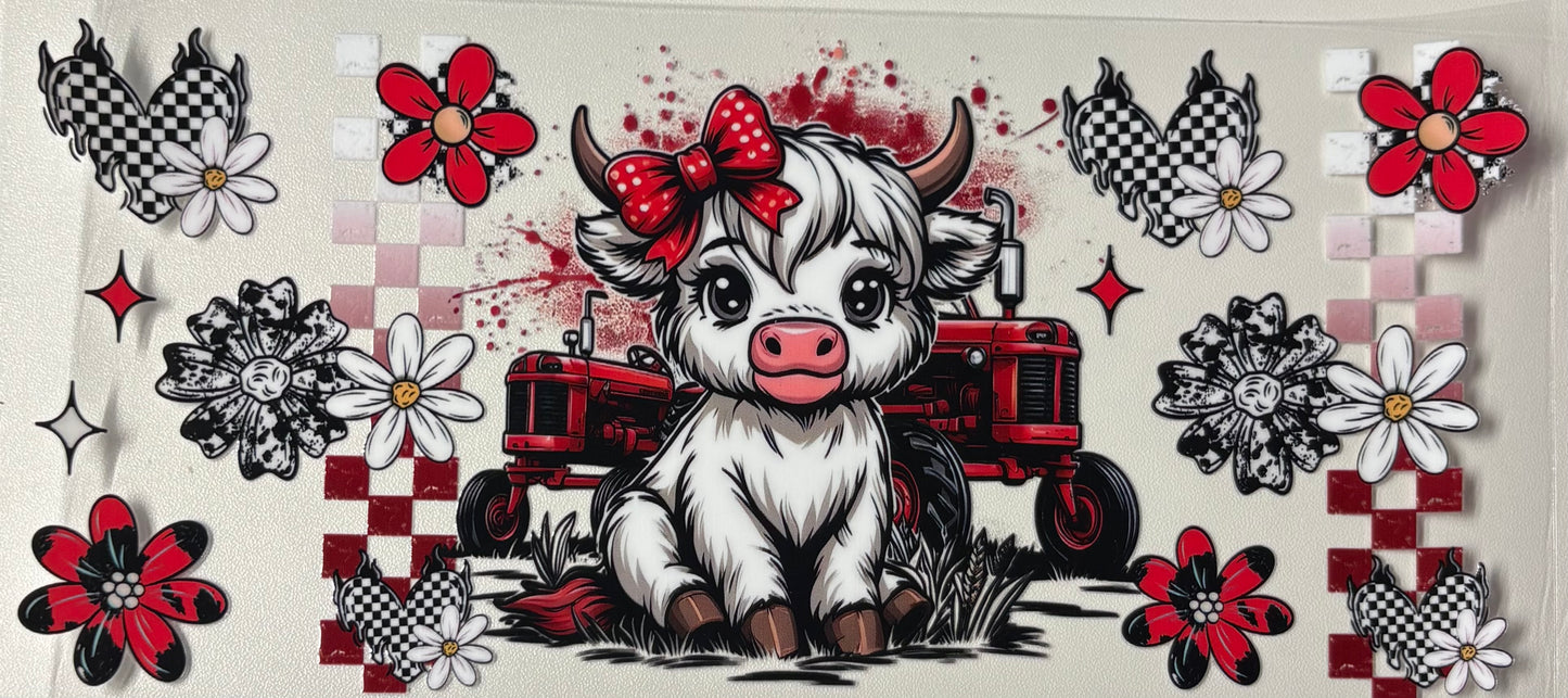 Red cow tractor