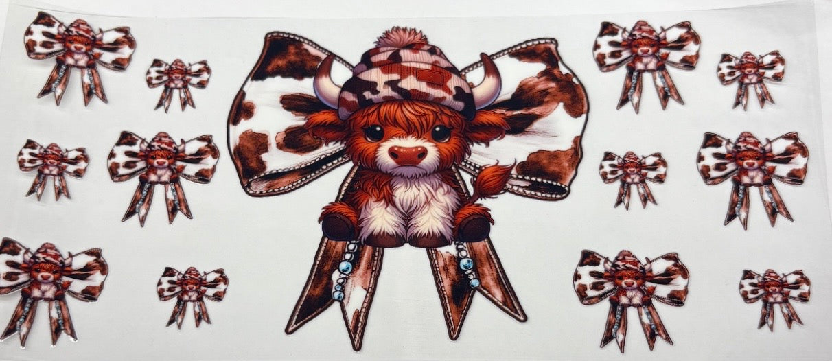 Cow and print bow