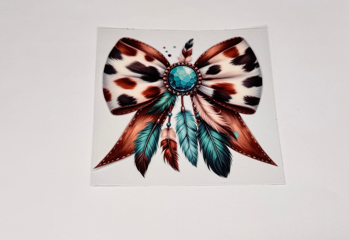 4in cow print bow