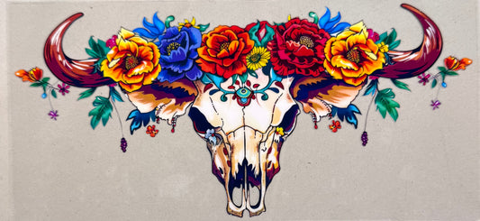 Floral skull bull