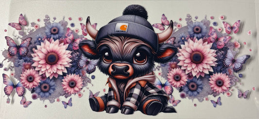 Pink pastel cow