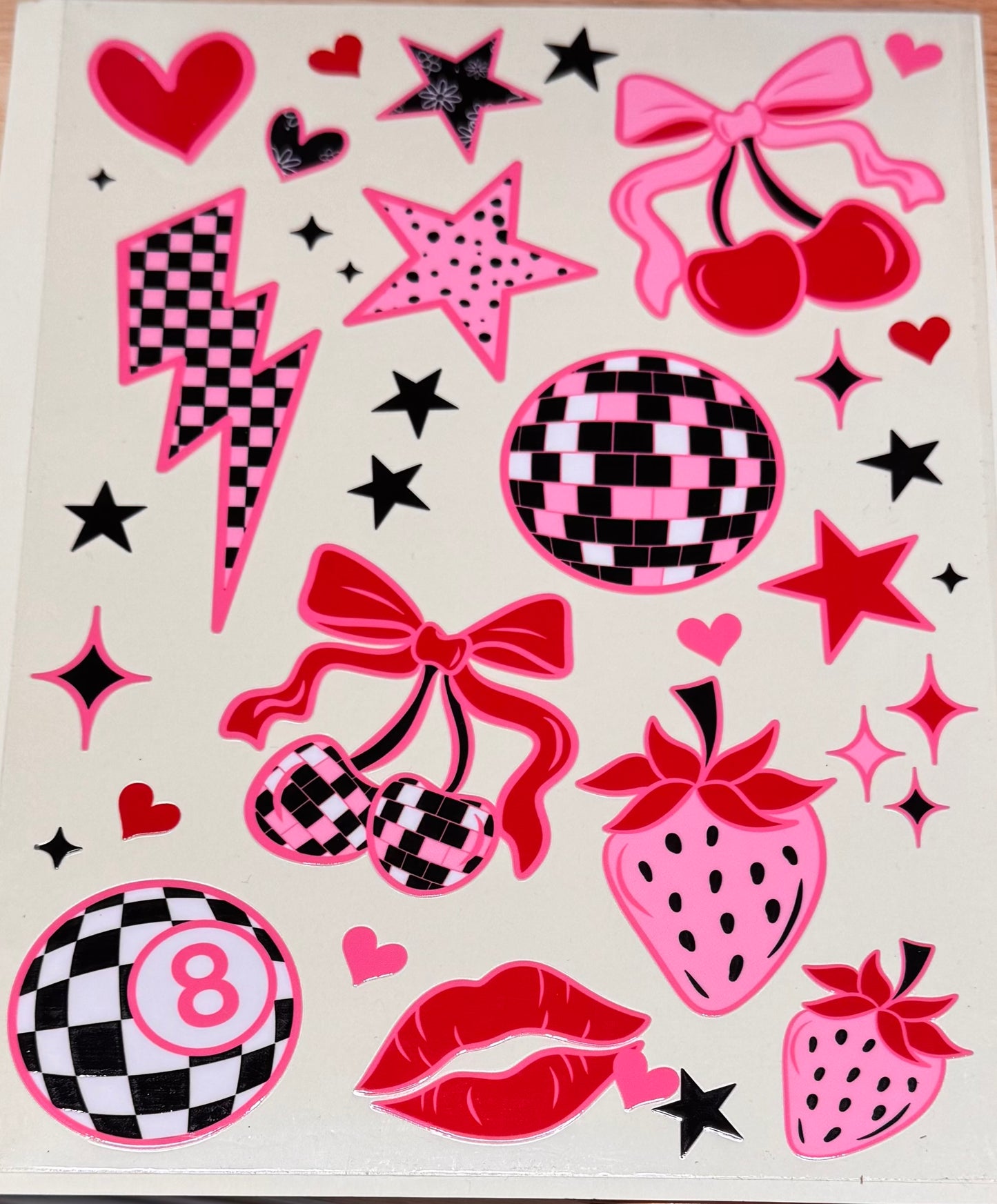 Pink checkered element sheet