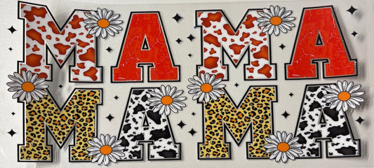 Red mama cow print leopard