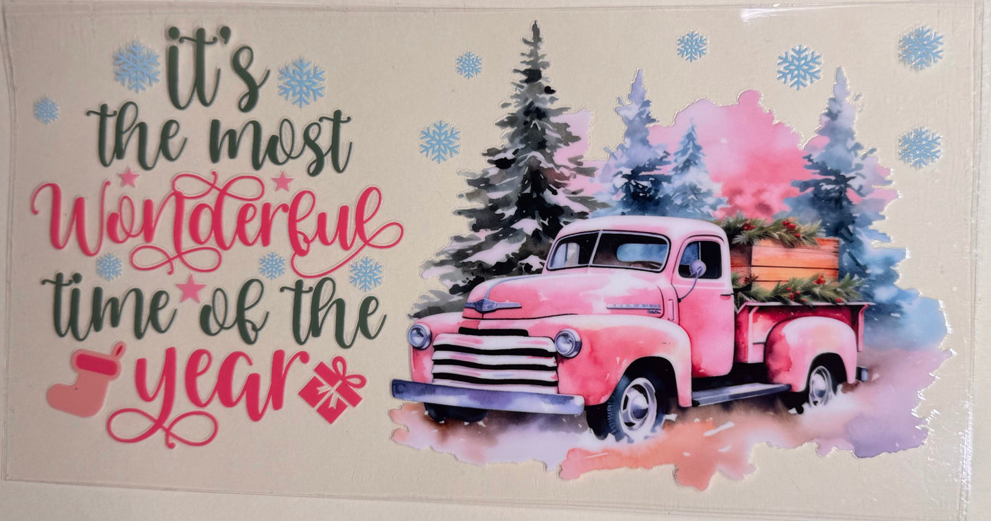 Pink Xmas truck