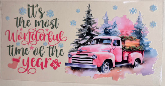 Pink Xmas truck