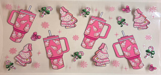 Pink Xmas tumbler