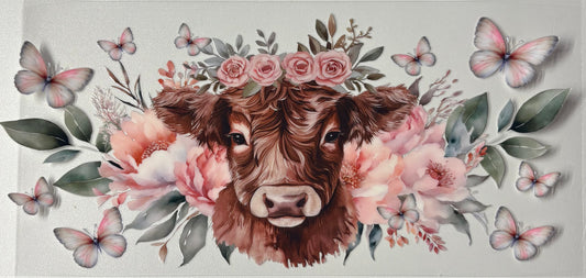 Pastel floral cow