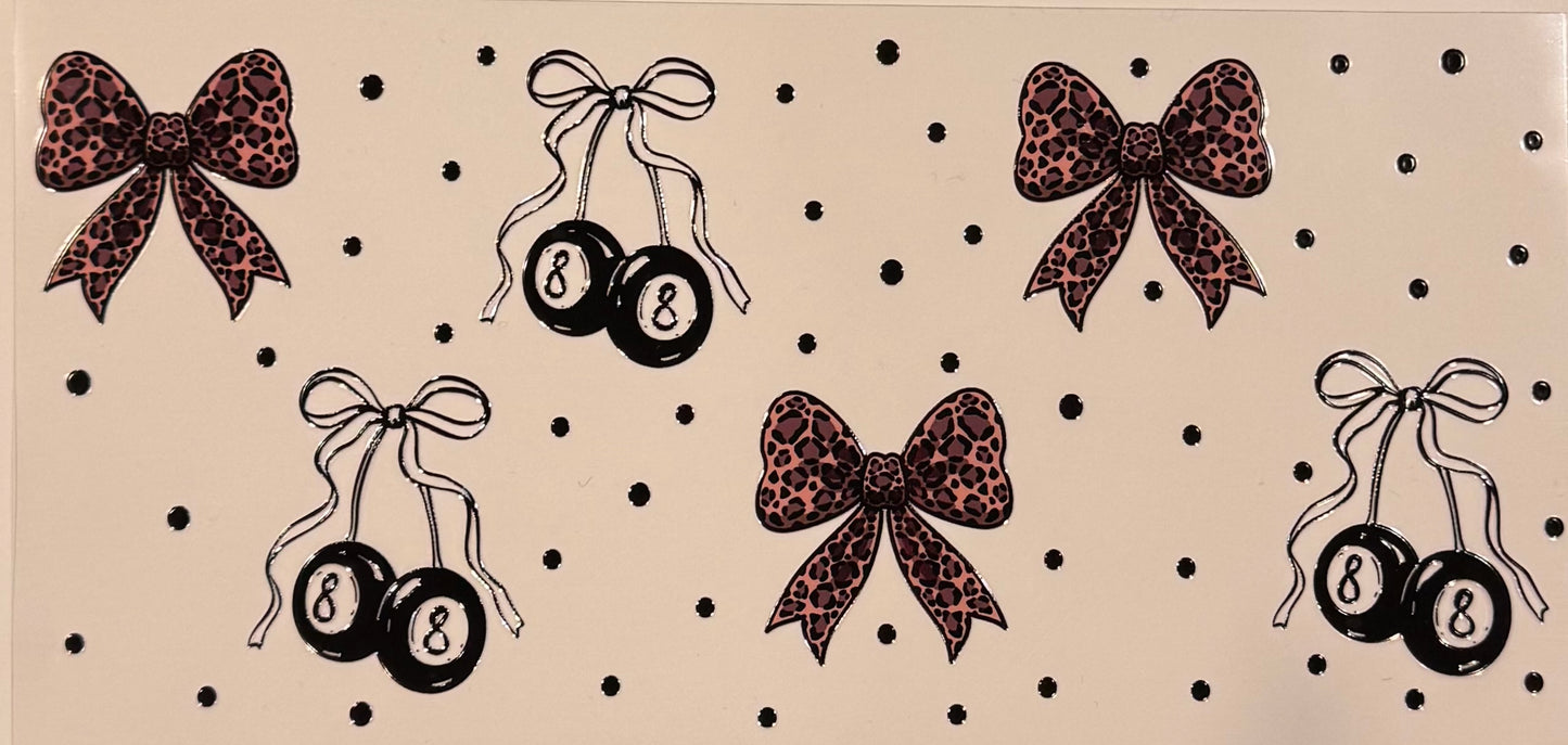 8 ball leopard bow